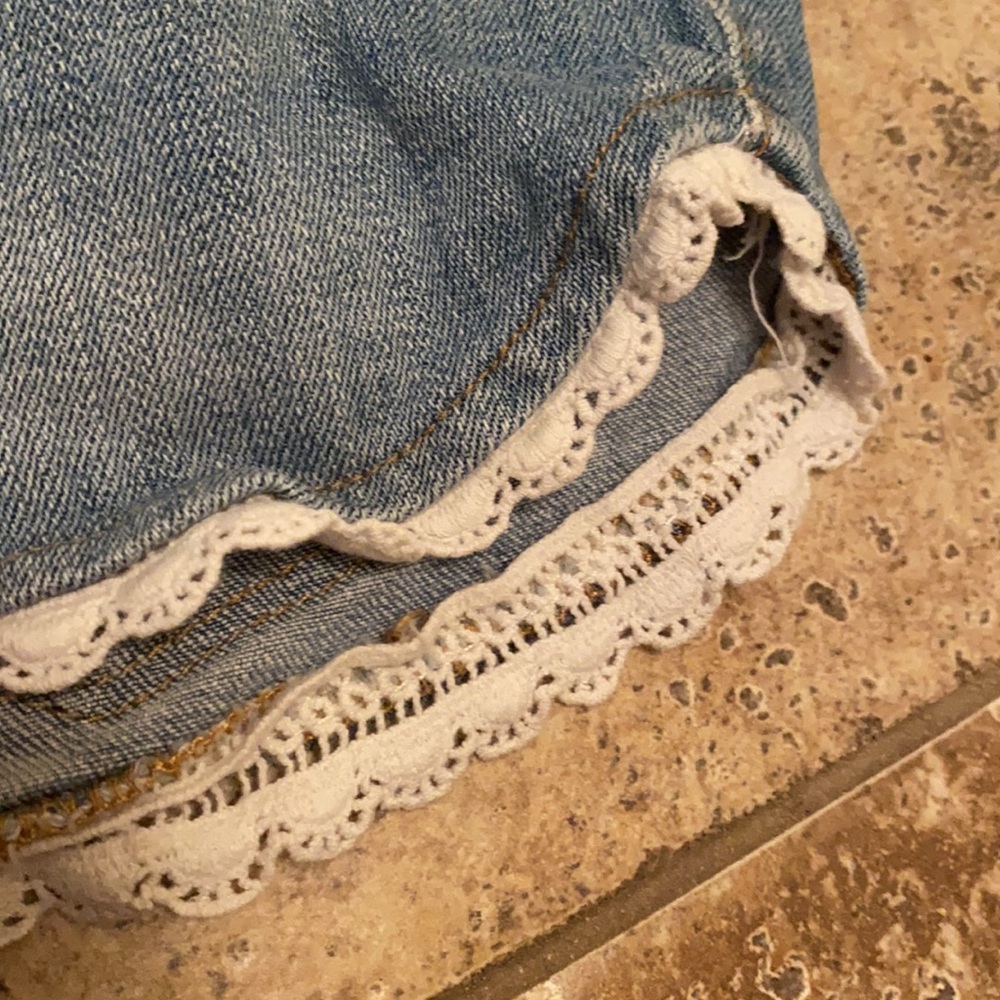 Roxy Lace Jeans Booty Shorts - Picture 2 of 5
